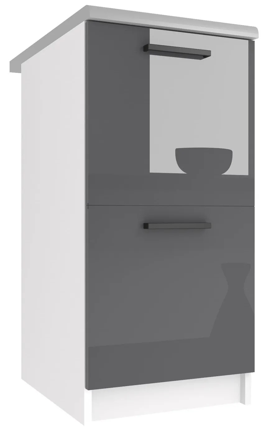 Kuchynská skrinka Belini spodná 40 cm šedý lesk s pracovnou doskou INF SD2-40/0/WT/S/0/B1