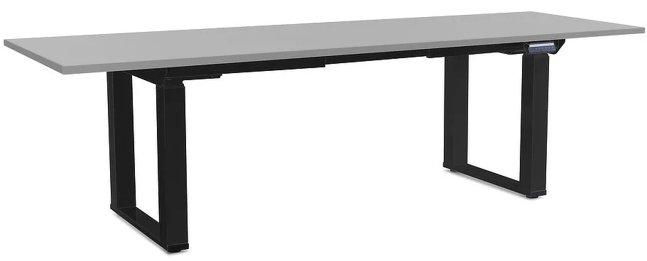 Výškovo nastaviteľný stôl OfficeTech Strong 240 x 80 cm, čierna podnož, svetlo sivá