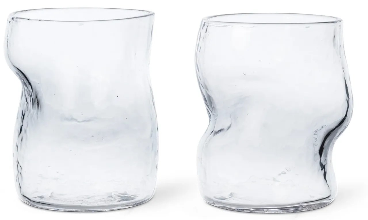 Ferm Living Pohár na vodu Dimple 270 ml – sada 2 ks