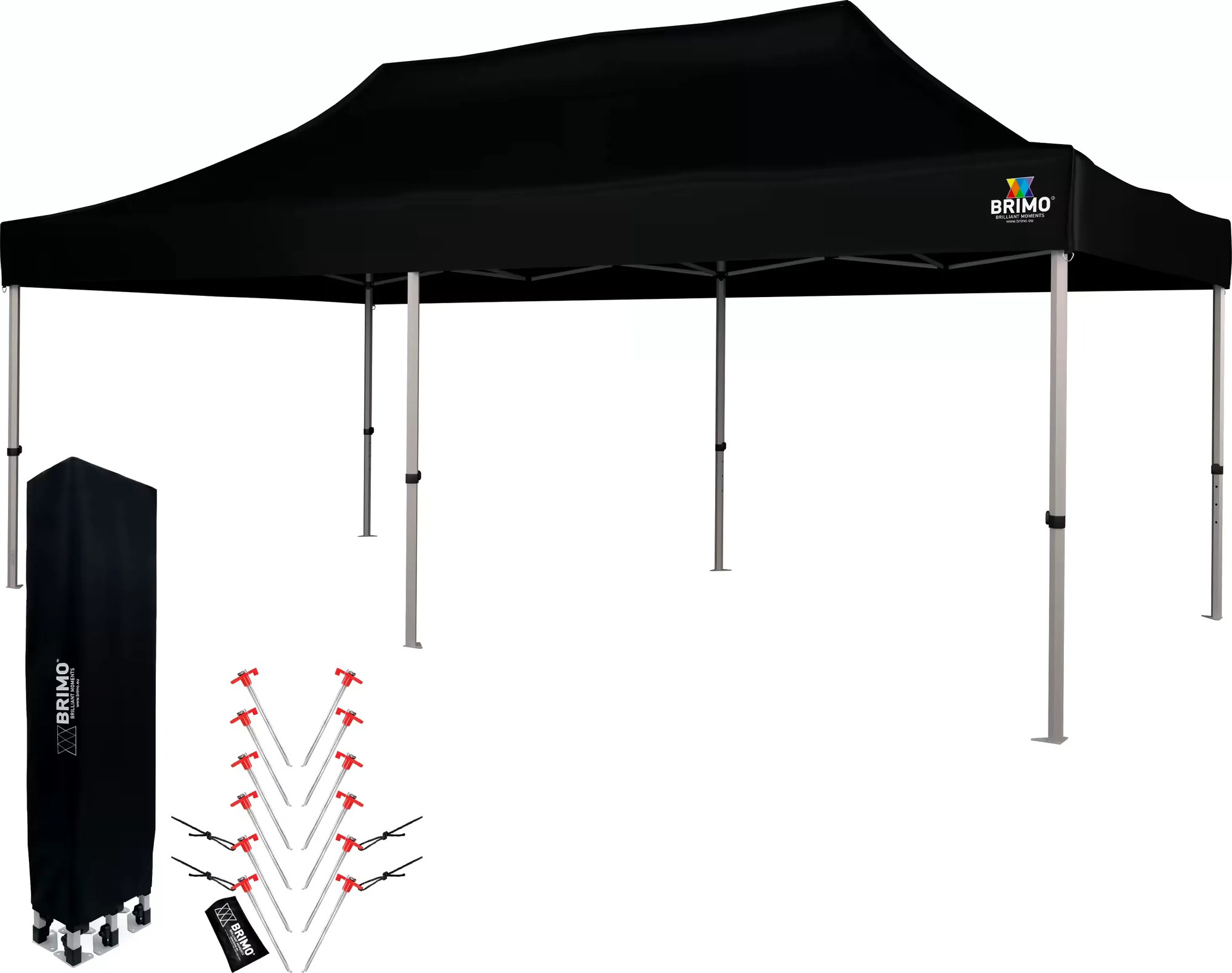 BRIMO Nožnicový Stan 3x6 m ALU bez Stien - Hliníkový Rám, Vodotesný - bez stien - Čierna 39