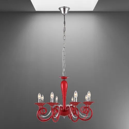 Červený luster do obývačky LUXERA 62104 MOZART Ø83