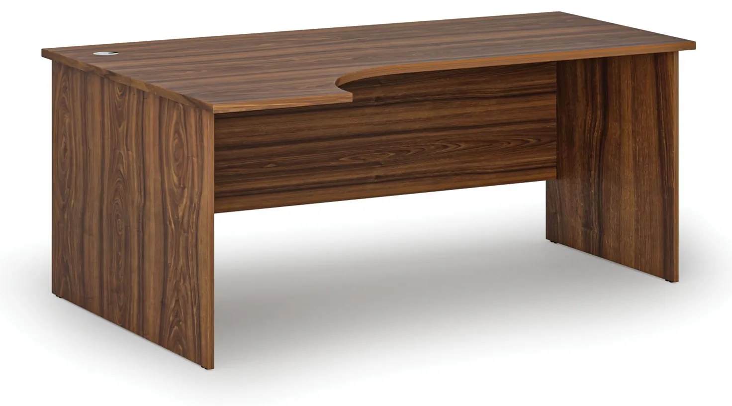 Rohový kancelársky písací stôl PRIMO WOOD, 180x120 cm, ľavý, orech