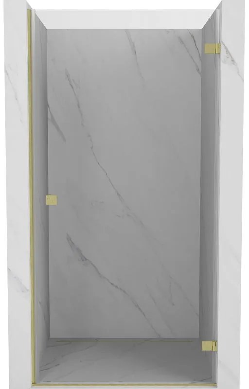 Mexen, Mexen Lunar-B výklopné pravé sprchové dvere 65 cm, transparentné, brúsené zlato - 832-065-000-55-00-P