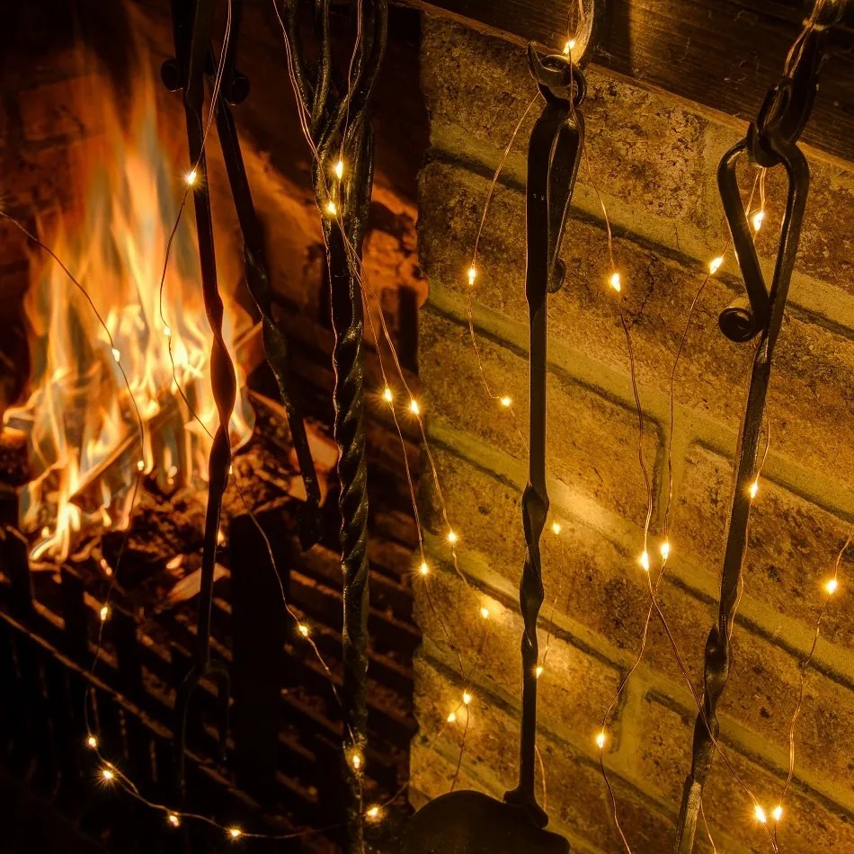 DECOLED Svetelná reťaz LED, 12 x 1,5 m, teplá biela, 180 diód