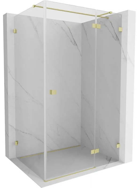 Mexen Lunar T, pravý výklopný sprchový kút 115 x 90 cm, 8mm číre sklo, zlatý matný profil, 834T-115-090-55-00-P