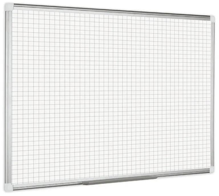 Bi-Office Biela popisovacia tabuľa s potlačou, štvorce/raster, nemagnetická, 1800 x 1200 mm