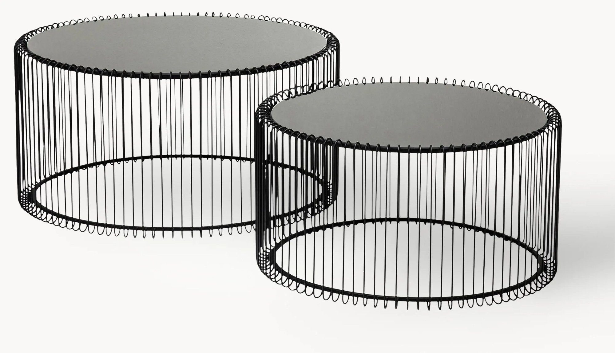 Konferenčné stolíky so sklenenou doskou Wire, 2 ks