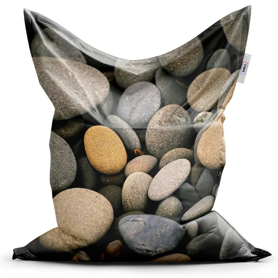 Sedací vak Classic kamene, sivá / béžová