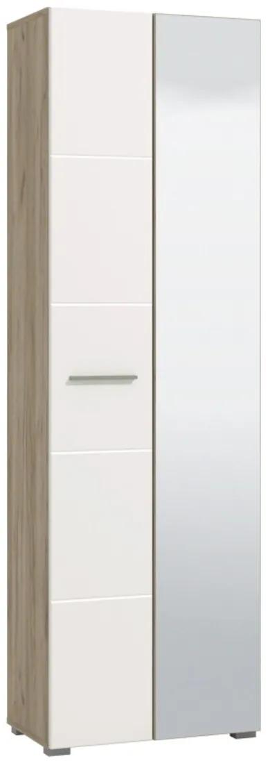 Predsieňová skriňa Falka - dub šedý/biela