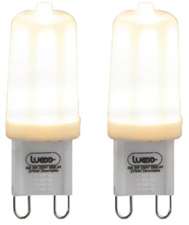 Sada 2 G9 stmievateľných LED žiaroviek 3W 280lm 2700K