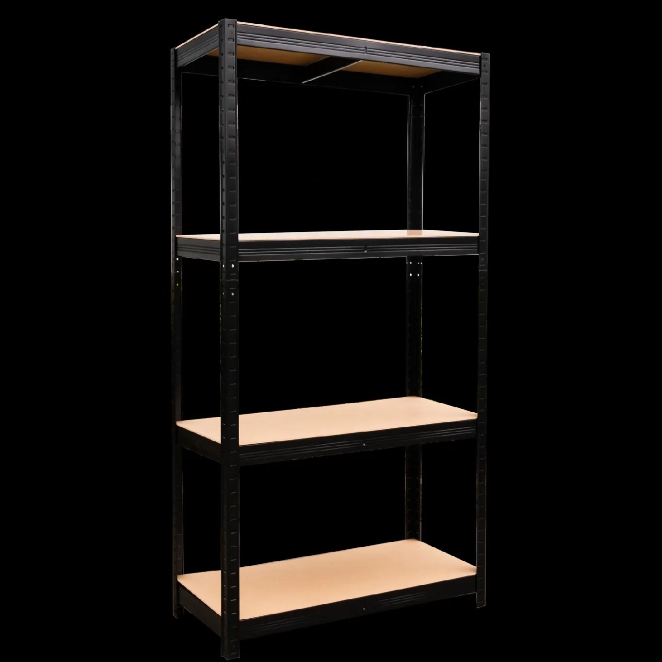 4-ÚROVŇOVÁ POLIČKOVÁ SKRÍŇ 150 x 70 x 30 CM ČIERNA NOSNOSŤ POLIČKY: 150 KG *0582