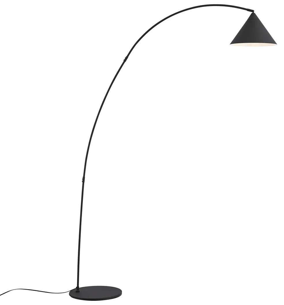 Retro stojaca lampa čierna s bielym interiérom - Triangolo Retro stojaca lampa čierna s bielym interiérom - Triangolo