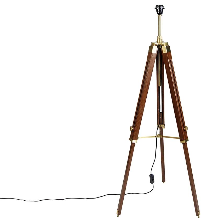 Vintage stojaca lampa mosadz trojnožka - Cortin