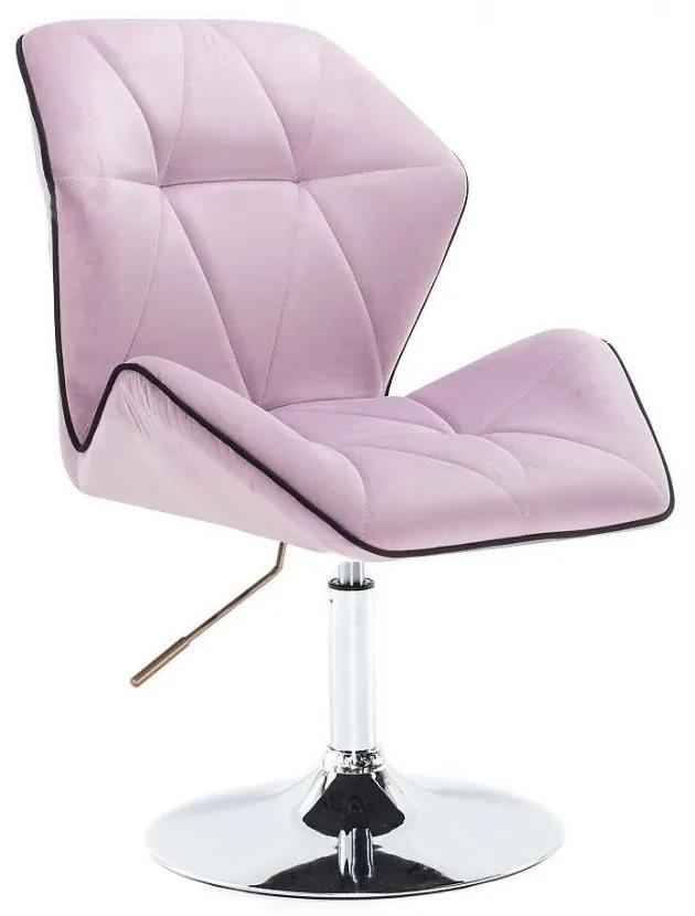 LuxuryForm DESIGN Stolička MILANO MAX VELUR na striebornom tanieri - levanduľa