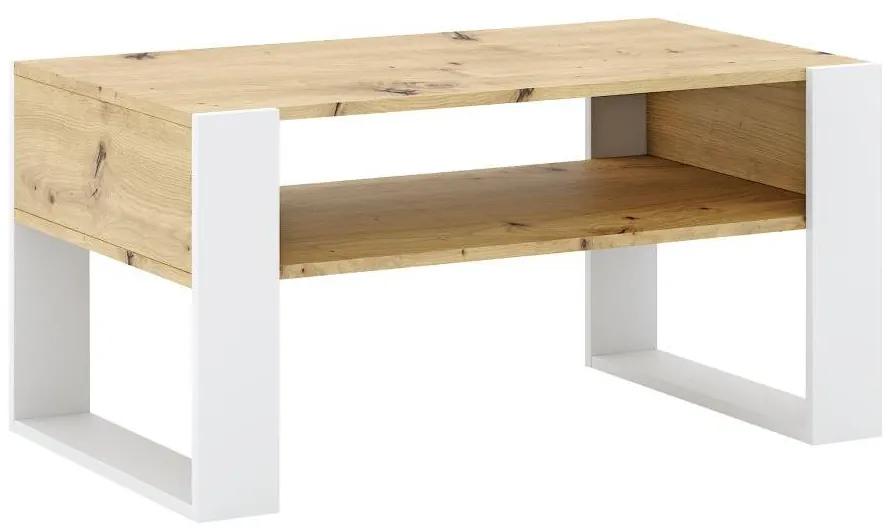 Konferenčný stolík Corosta 1 (dub artisan + biela) . Vlastná spoľahlivá doprava až k Vám domov. 1097157