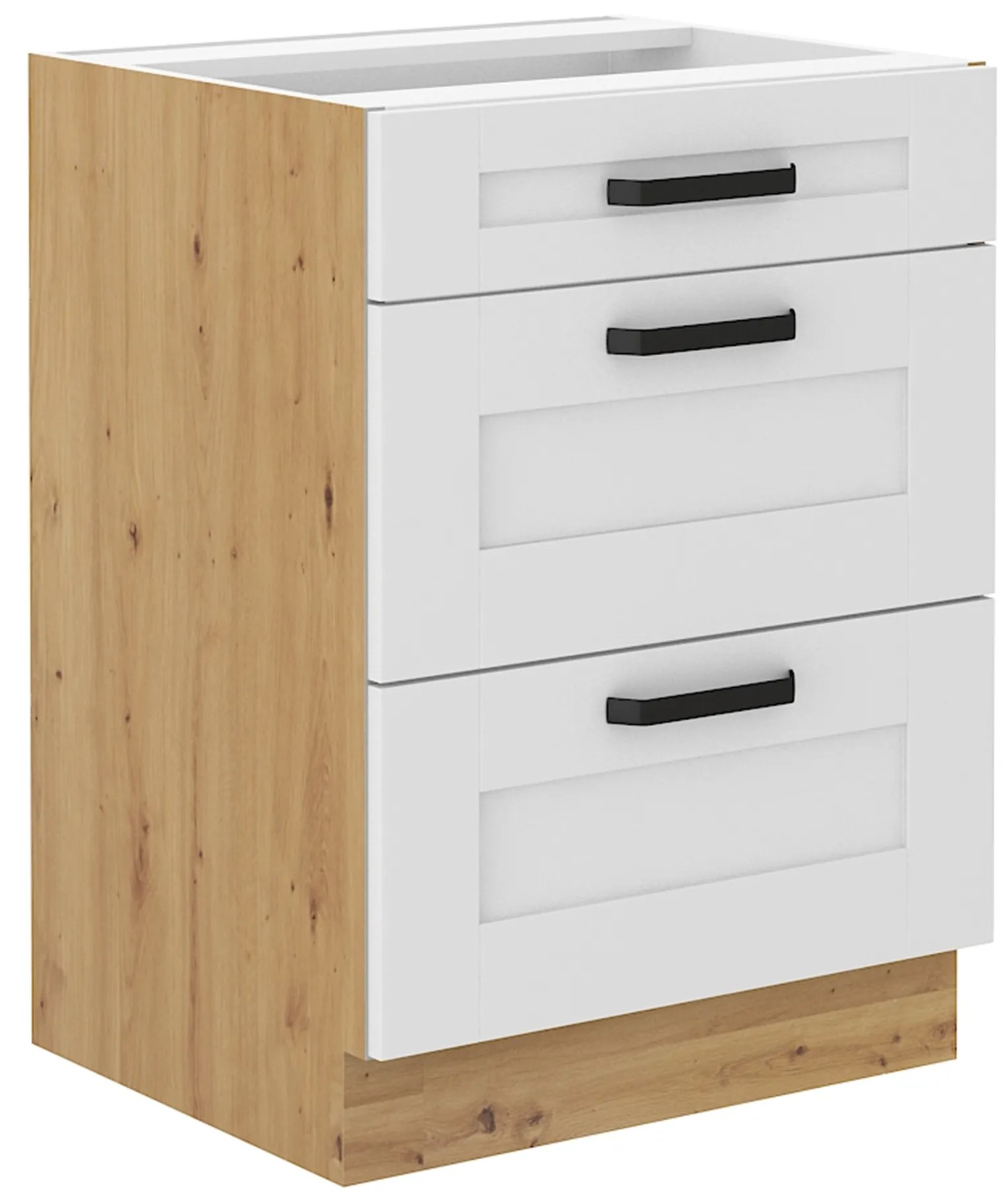 Spodná skrinka Lesana 2 (biela + dub artisan) 60 D 3S BB . Vlastná spoľahlivá doprava až k Vám domov. 1063949