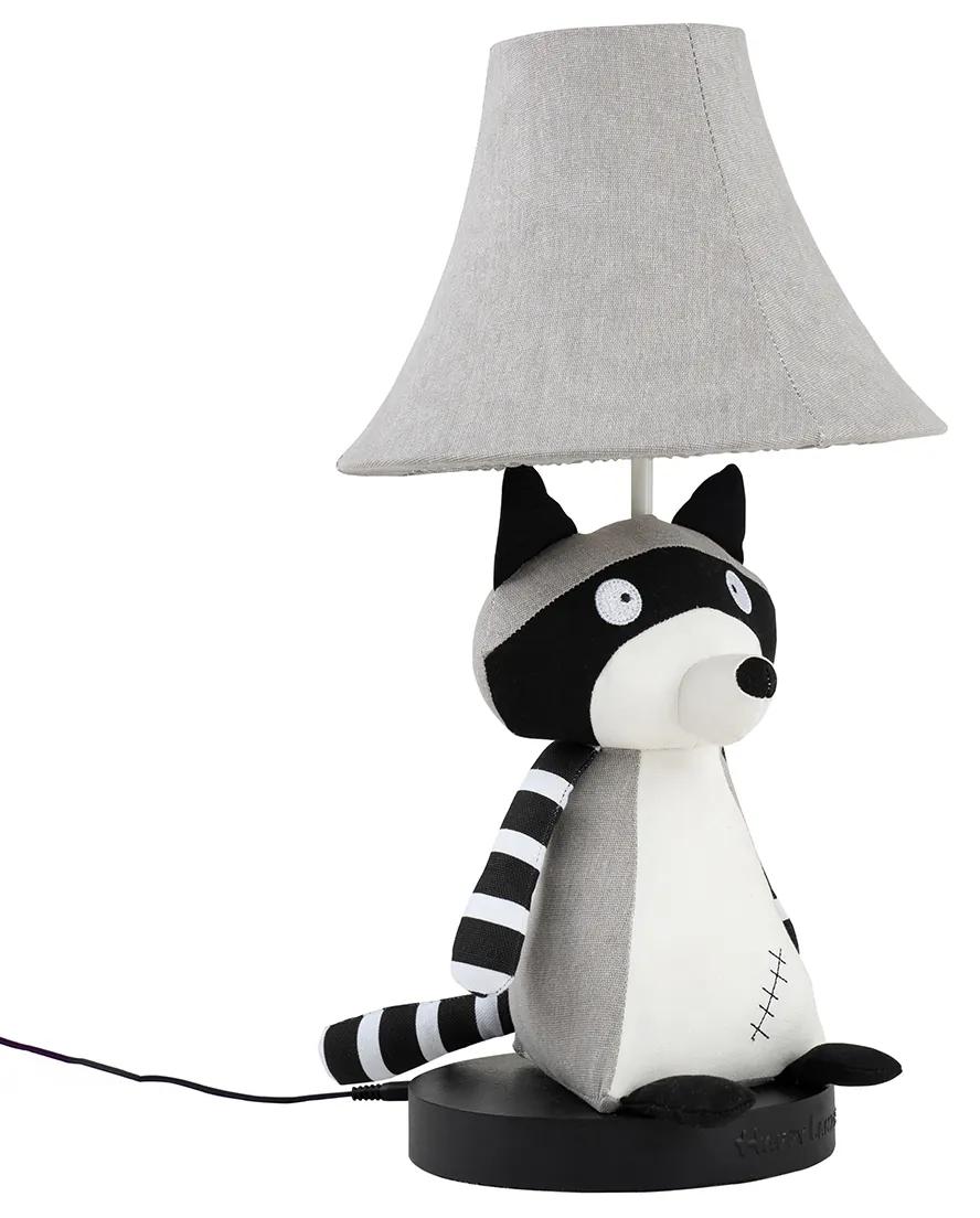 Detská stolná lampa Mýval sivá vrátane LED - Ben
