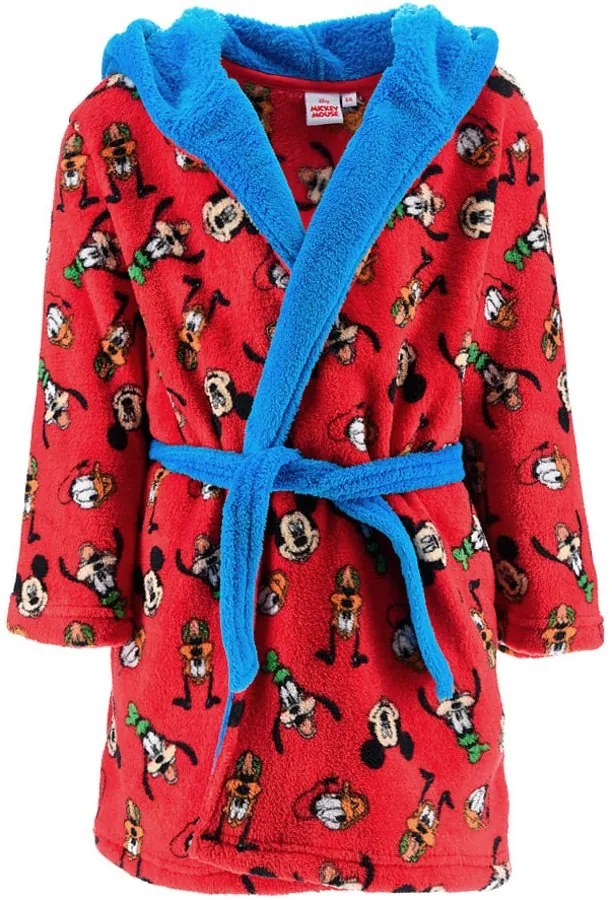 Detský coral fleece župan s kapucňou Disney, EU 104 Červená