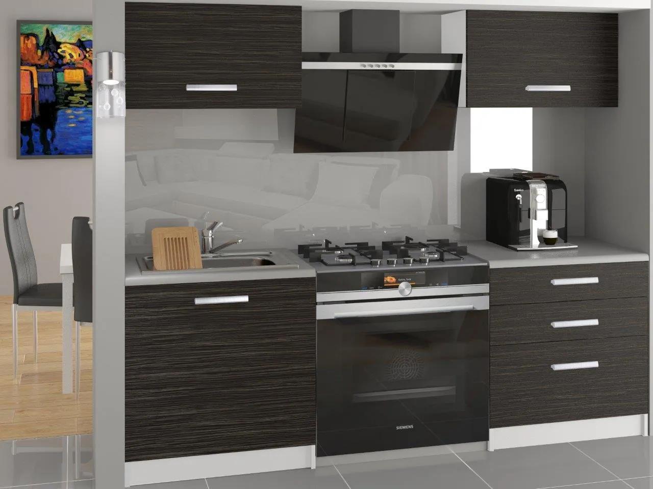 Kuchynská linka Belini 120 cm eben kráľovský s pracovnou doskou Vulcano TOR VULCANO/2/WT/HK/0/T