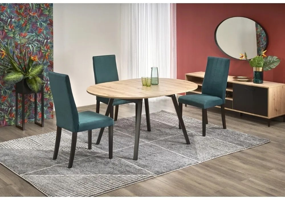 Jedálenský stôl Ruben, dub artisan / čierna