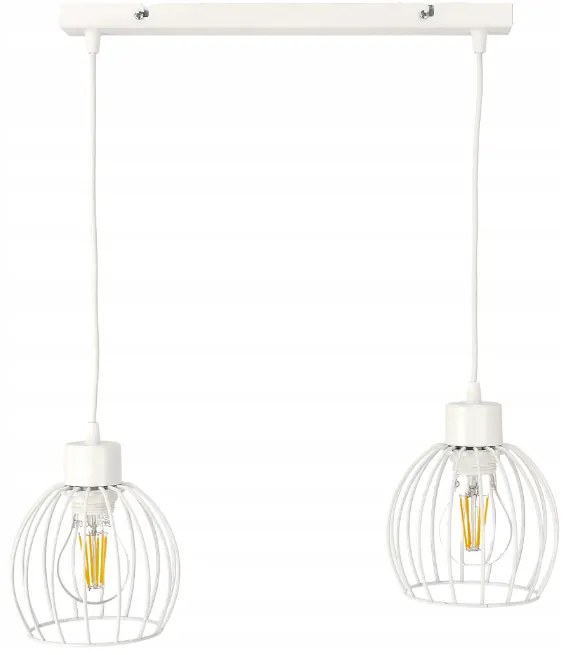 BERGE Stropné závesné svietidlo Beam - 2xE27 - DRUCE BALL WHITE