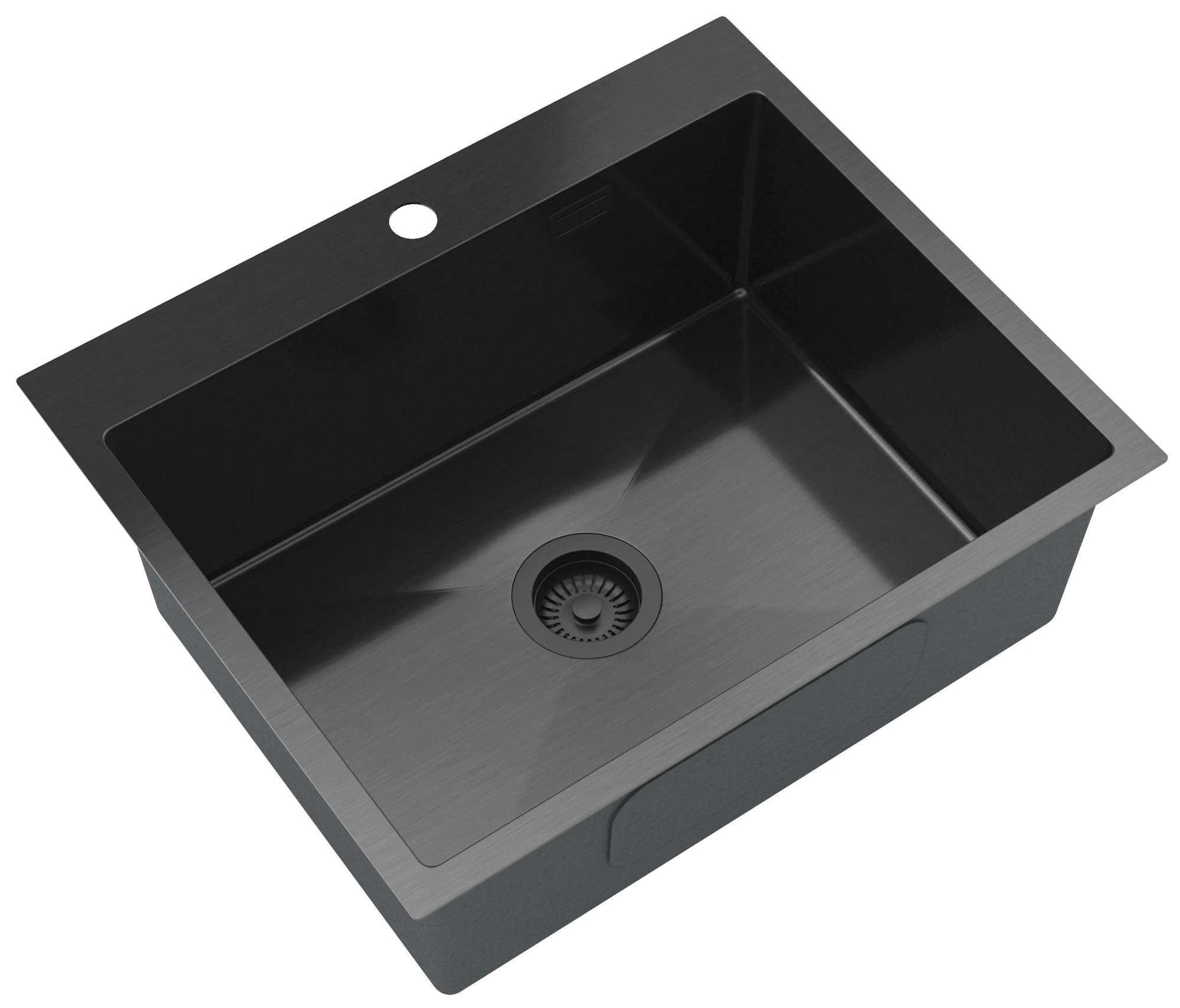 Gamma Gamma, 1-komorový oceľový drez 600x500x210 mm, čierna, GMA-S6050-BK