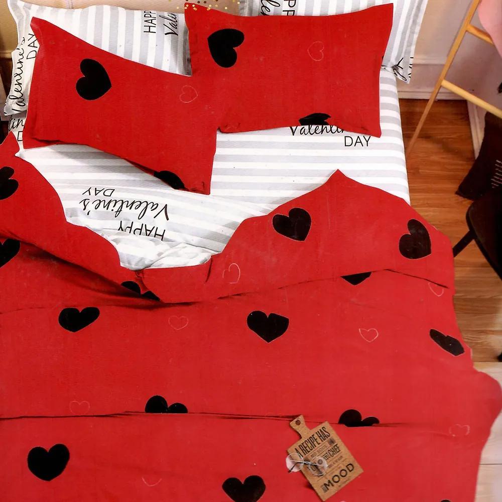 Posteľné návliečky HEART 07 RED 140x200cm