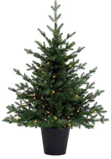 Umelý vianočný stromček v kvetináči FULL 3D Smrek Prírodný 100cm LED70