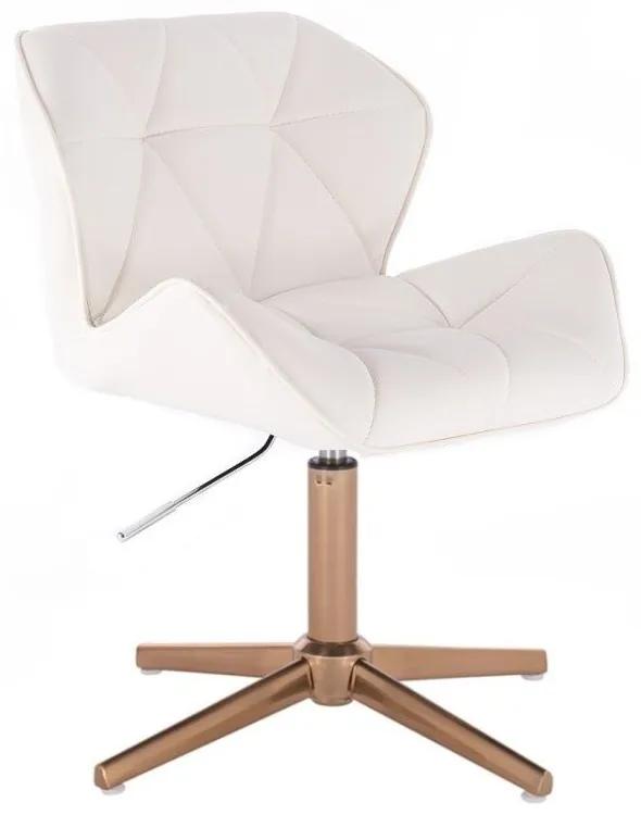 LuxuryForm DESIGN Stolička MILANO na zlatom kríži - biela