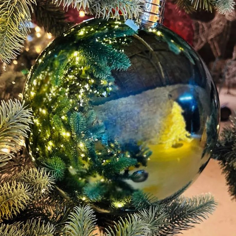 DECOLED Plastová koule, prům. 10 cm, světle modrá, 6x lesklá