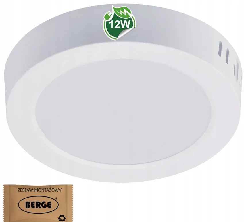 BERGE Prisadený okrúhly LED panel 12W - 1320lm - neutrálna farba