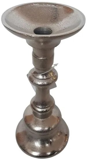 Kovový strieborný svietnik - Ø 9 * 22cm