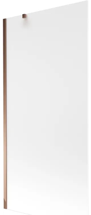 Mexen Next, vaňová zástena 1-krídlová 90 x 150 cm, fixné krídlo, 6 mm námraza sklo, ružové zlato profil, 895-090-000-00-30-60