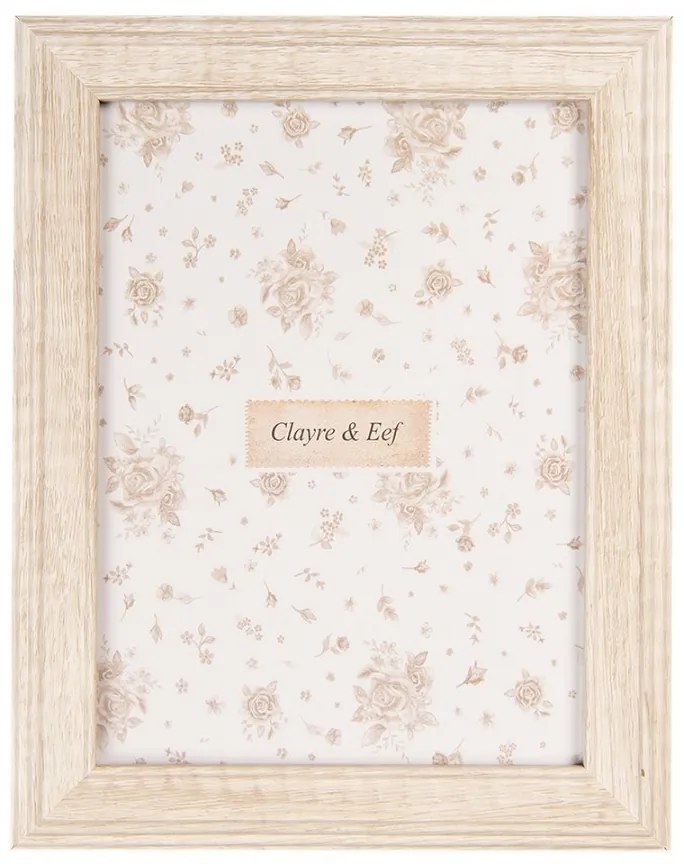 Béžový drevený fotorámik L - 19*2*24 cm / 15*20 cm