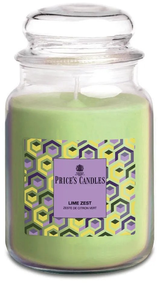Price´s Price's MAXI vonná svíčka ve skle Lime Zest - hoření 130h
