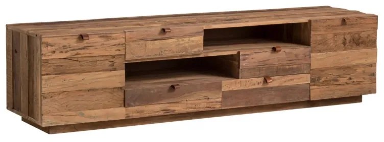 furniture-nabytek.cz - Masívny TV stolík z recyklovaného starého dreva, hnedý – 180×45×45 cm