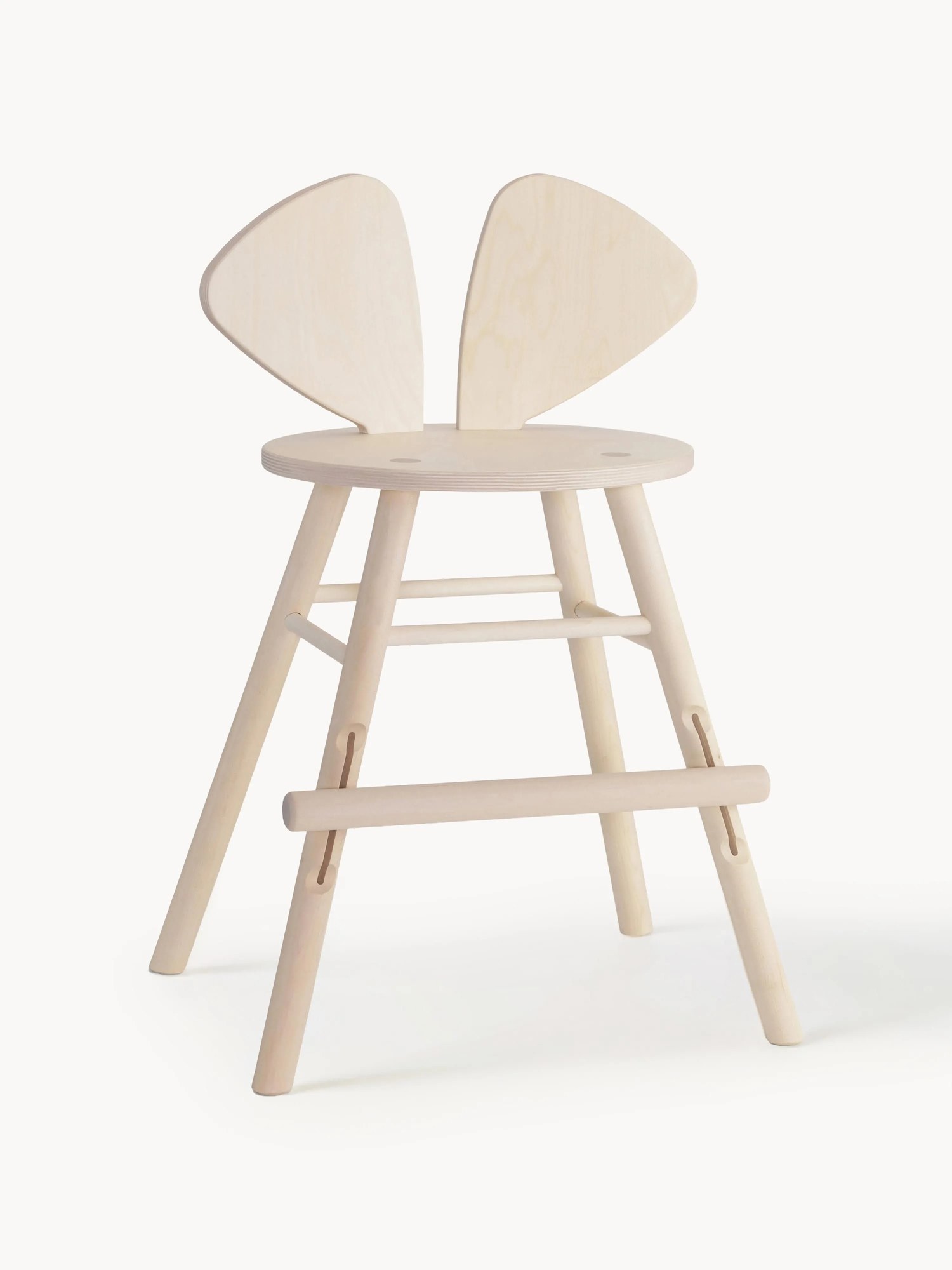 Detská vysoká stolička z dubového dreva Mouse Junior