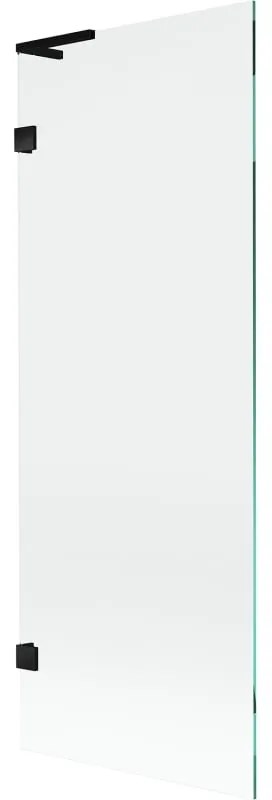 Mexen, Mexen Lunar L 1-krídlová vaňová zástena 70 x 150 cm, transparentná, čierna - 897L-070-000-70-00