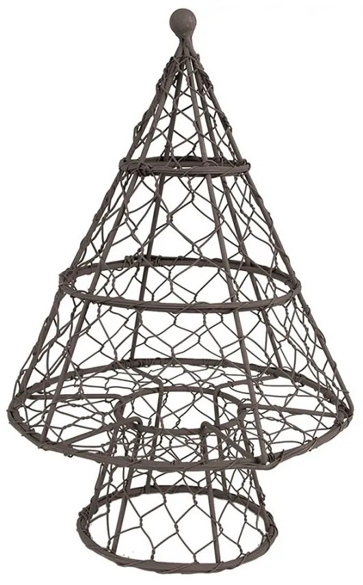 Hnedá drôtená dekorácia vianočný stromček - Ø 21*33 cm Hnedá drôtená dekorácia vianočný stromček - Ø 21*33 cm