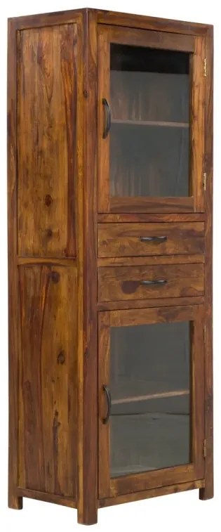 furniture-nabytek.cz - Masívna vitrína Palison dark z palisandra, lakovaná, hnedá