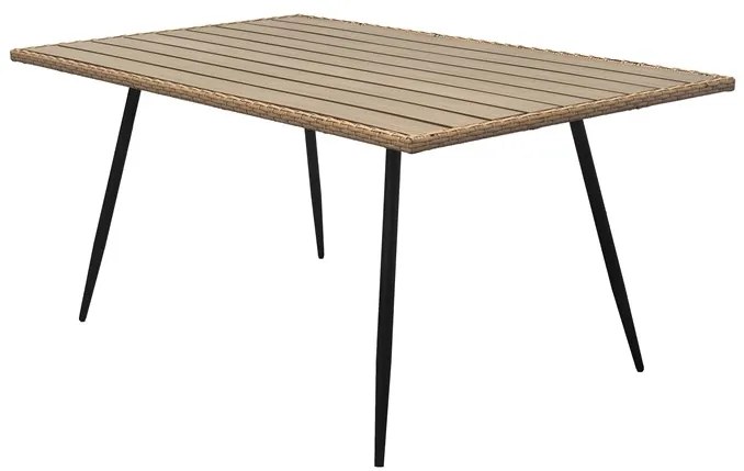 Autronic BONTEC Záhradný stôl, kov, polywood, hnedá, AZ-F1407 NAT Farba: Hnedá