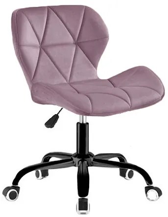 Zamatové otočné kreslo California tmavo ružové