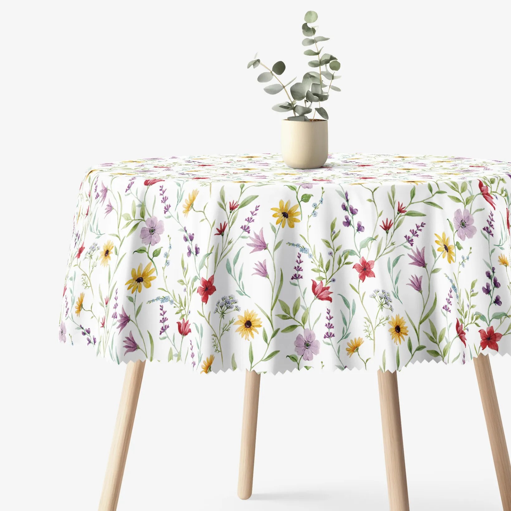 Goldea okrúhly teflónový obrus - farebné jarné kvety Ø 120 cm