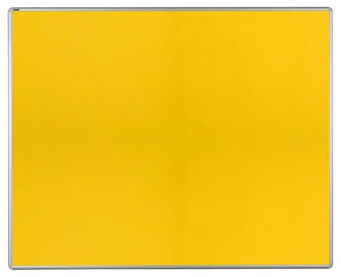 Textilná nástenka ekoTAB v hliníkovom ráme, 1500 x 1200 mm, žltá