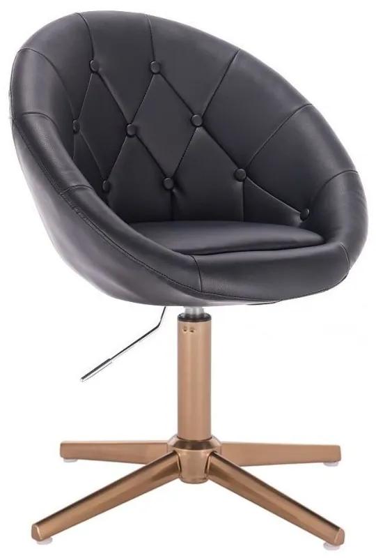 LuxuryForm DESIGN Kreslo VERA na zlatom kríži - čierne