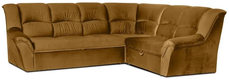 Rohová sedacia súprava DUBAJ XL, pravá, horčicová (monolith 48)