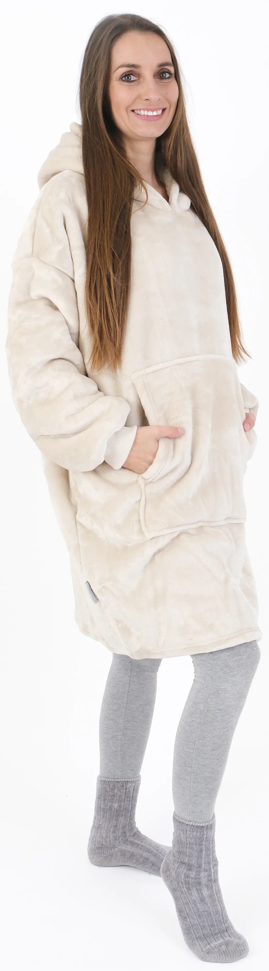 Baránková mikina mikroplyš – Laura prírodná veľkosť M