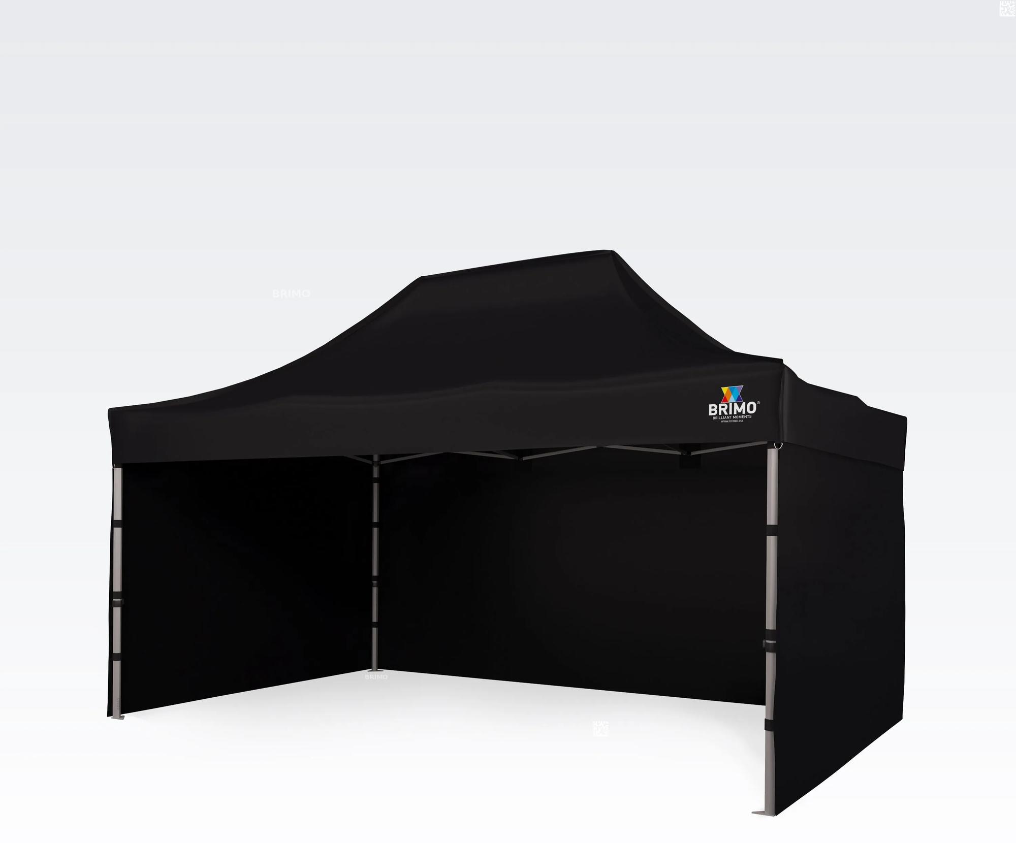 BRIMO Nožnicový altánok 3x4,5m - s 3 stenami - Čierna 5