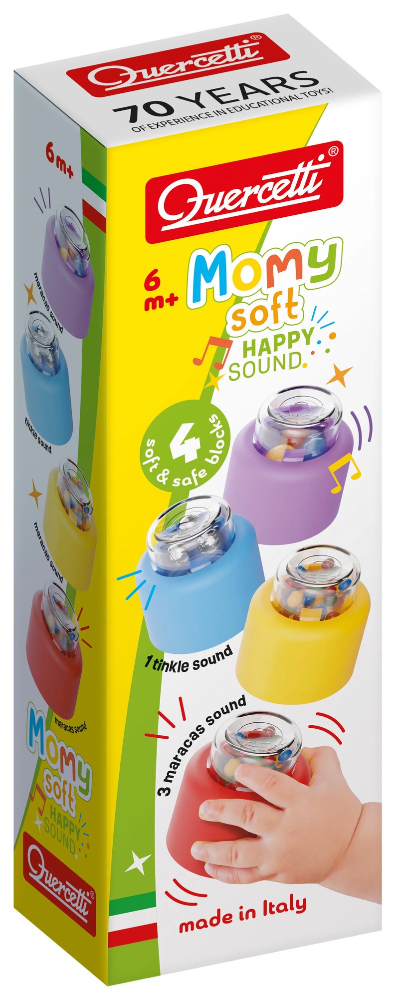Momy Soft Happy Sound - mäkké kocky so zvukom - 4 ks