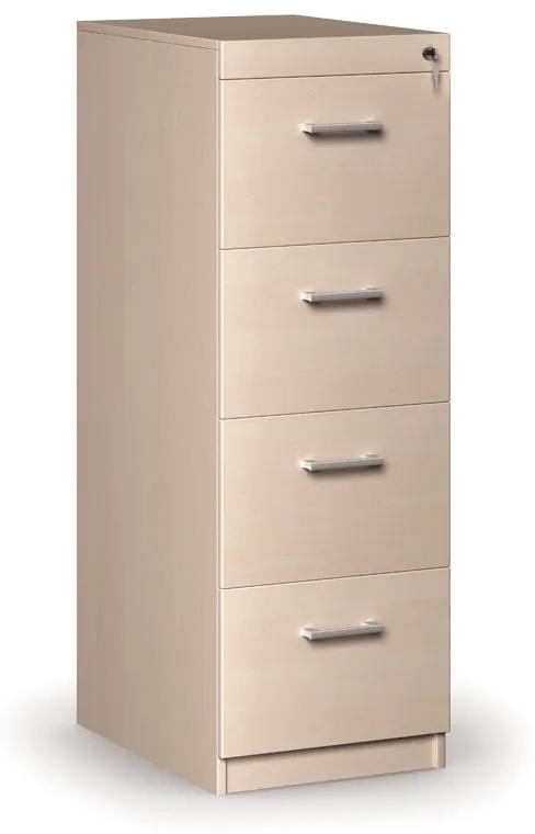 Drevená zásuvková kartotéka A4, 4 zásuvky, breza